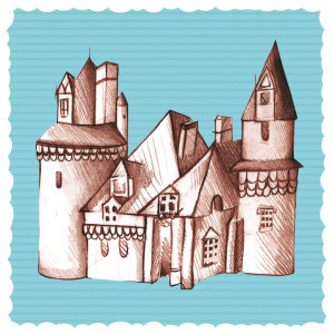 Ilustración textil Castillo