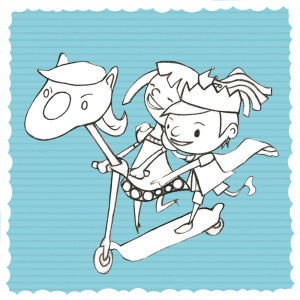 Ilustración textil Jugando