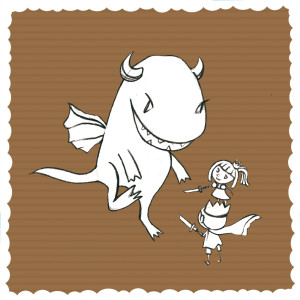 Ilustración textil monstruo