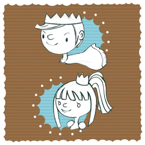 Ilustración textil Príncipe y Princesa